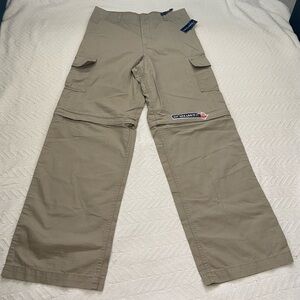 Faded Glory Tan Durable Straight Leg Convertible Stretch Cargo Pants Shorts